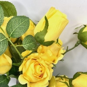 Yellow Rose & Bud Bundle 50cm