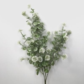 Green Frosted Pom Pom Stem 68cm