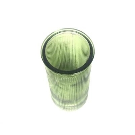 Tall Emerald Gren Ribbed Bottle Vase 23cm