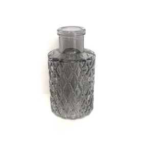 Grey Glass Geometric Vase 9cm