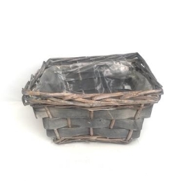 Grey Square Basket 9cm