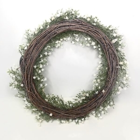 White Gyp Wreath 35cm