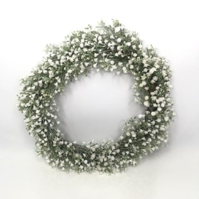 White Gyp Wreath 35cm