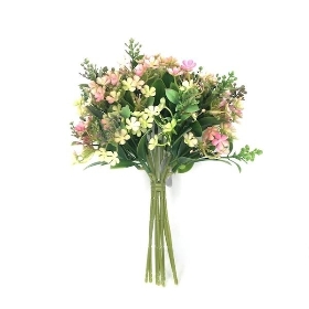 Pink Waxflower And Foliage Bundle 28cm