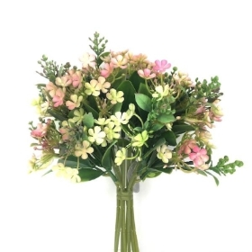 Pink Waxflower And Foliage Bundle 28cm