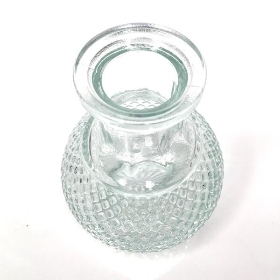 Clear Glass Textured Bottle Vase 11cm