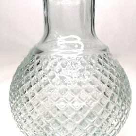 Clear Glass Textured Bottle Vase 11cm