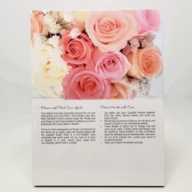 Pink And Peach Roses Folding Card x 25