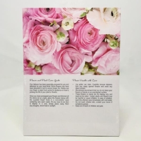 Pink Floral Folding Card x 25