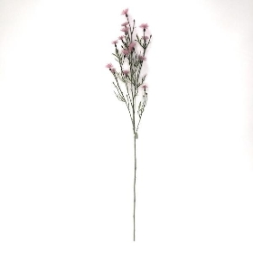 Pink Flocked Thistle Spray 80cm