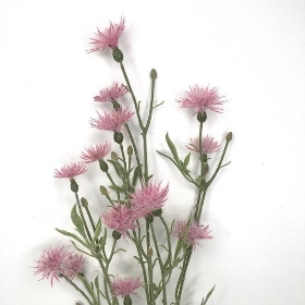 Pink Flocked Thistle Spray 80cm