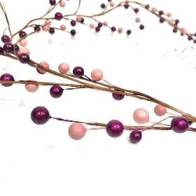 Pink Plum Berry Garland 150cm