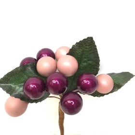 Pink & Plum Berry Cluster 12cm