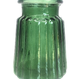 Green Oscar Vase Wide Ribbed 12cm