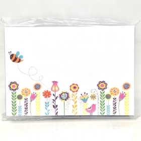 Bright Flowers And Bee Small Florists Card Pack Of 50