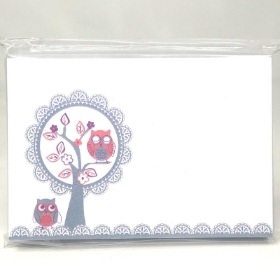 Owls And tree Small Florists Card Pack Of 50