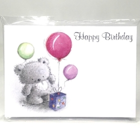 Happy Birthday Bear Small Florists Card Pack Of 50