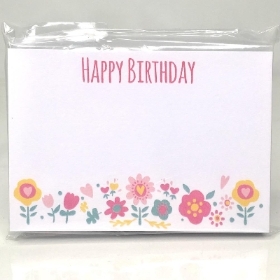 Happy Birthday Flowers Small Florists Card Pack Of 50