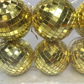 Gold Disco Balls 8cm x 6