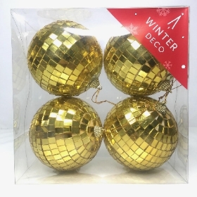 Gold Disco Balls 10cm x 4