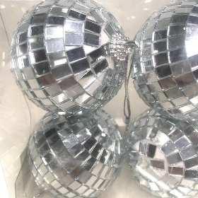 Silver Disco Balls 6cm x 6