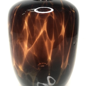 Brown Glass Mottled Vase 19cm