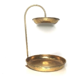 Gold Metal Two Tier Stand 41cm