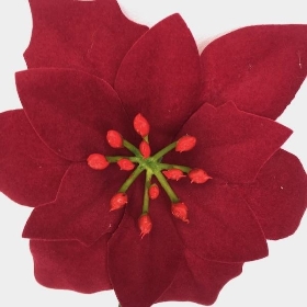 72 x Red Velvet Poinsettia 23cm