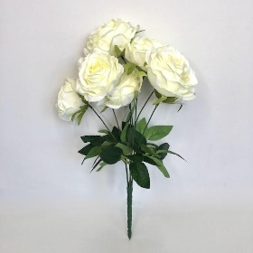 Ivory Open Rose Bush 41cm