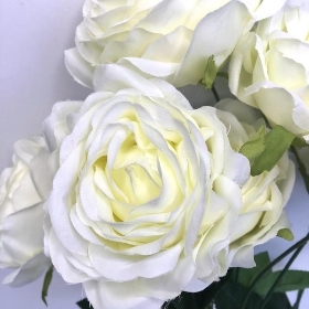 Ivory Open Rose Bush 41cm