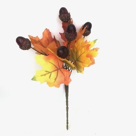 Orange Autumn Acorn Bush 30cm