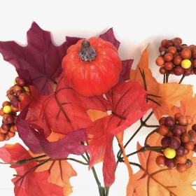 Orange Red Autumn Pumpkin Bush 31cm