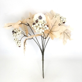 Ivory Autumn Pumpkin Bush 31cm