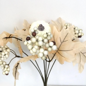 Ivory Autumn Pumpkin Bush 31cm