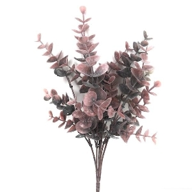 Pink Flocked Eucalyptus Bush 30cm