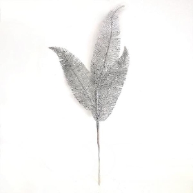 Silver Glitter Fine Fern 60cm