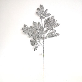 Silver Glitter Sequin Leaf 62cm