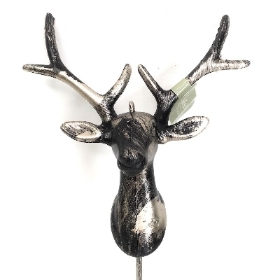 Grey Reindeer Head Pick 30cm