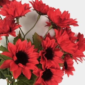 Red Mini Sunflower Bush 42cm