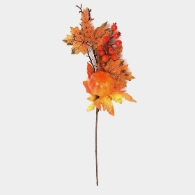 Pumpkin And Maple Stem 50cm