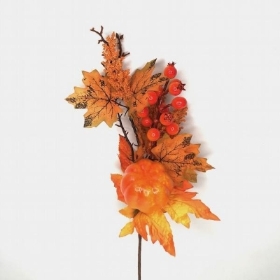 Pumpkin And Maple Stem 50cm