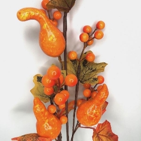 Orange Berry And Gourds 67cm