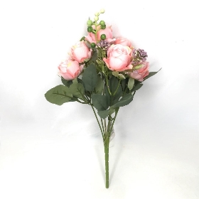 Pink Rose And Berry Bush 30cm