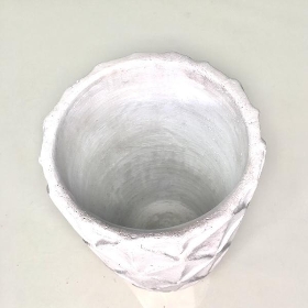 White Stone Leaf Pot 23cm