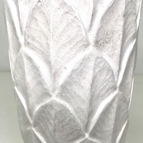 White Stone Leaf Pot 23cm