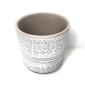 Aztec Patterned Pot 14cm