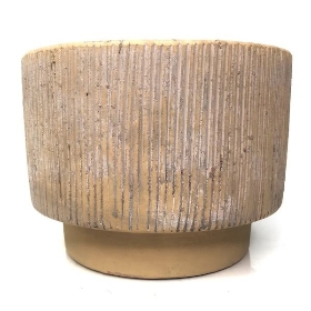 Cream Stone Cylinder Pot 10cm