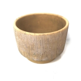 Cream Stone Cylinder Pot 10cm