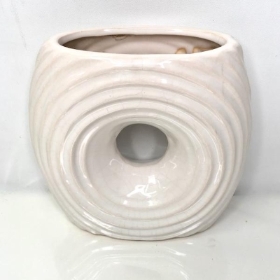 White Ceramic Circle Vase 18cm