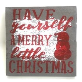 Wooden Little Christmas Sign 20cm